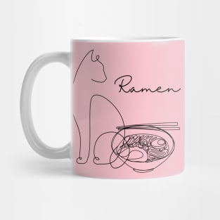Ramen Cat Line Art Mug